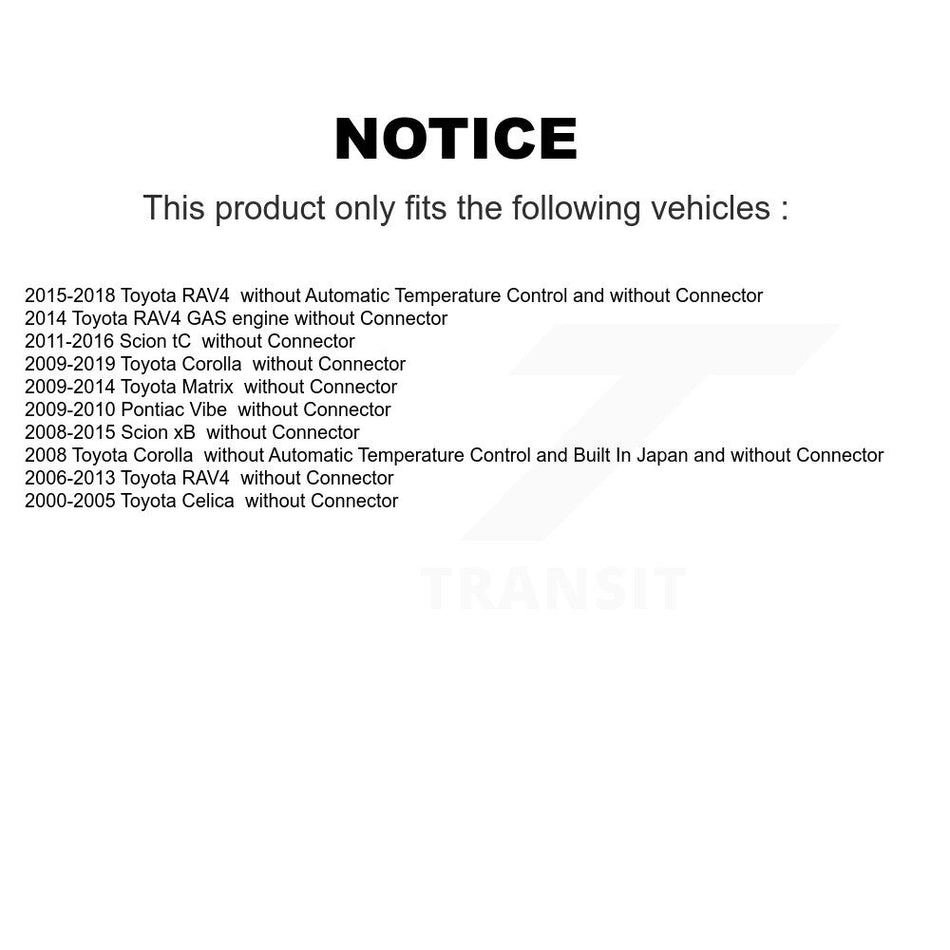 HVAC Blower Motor Resistor SEN-2BMR0476 For Toyota Corolla RAV4 Matrix Pontiac Vibe Scion tC xB