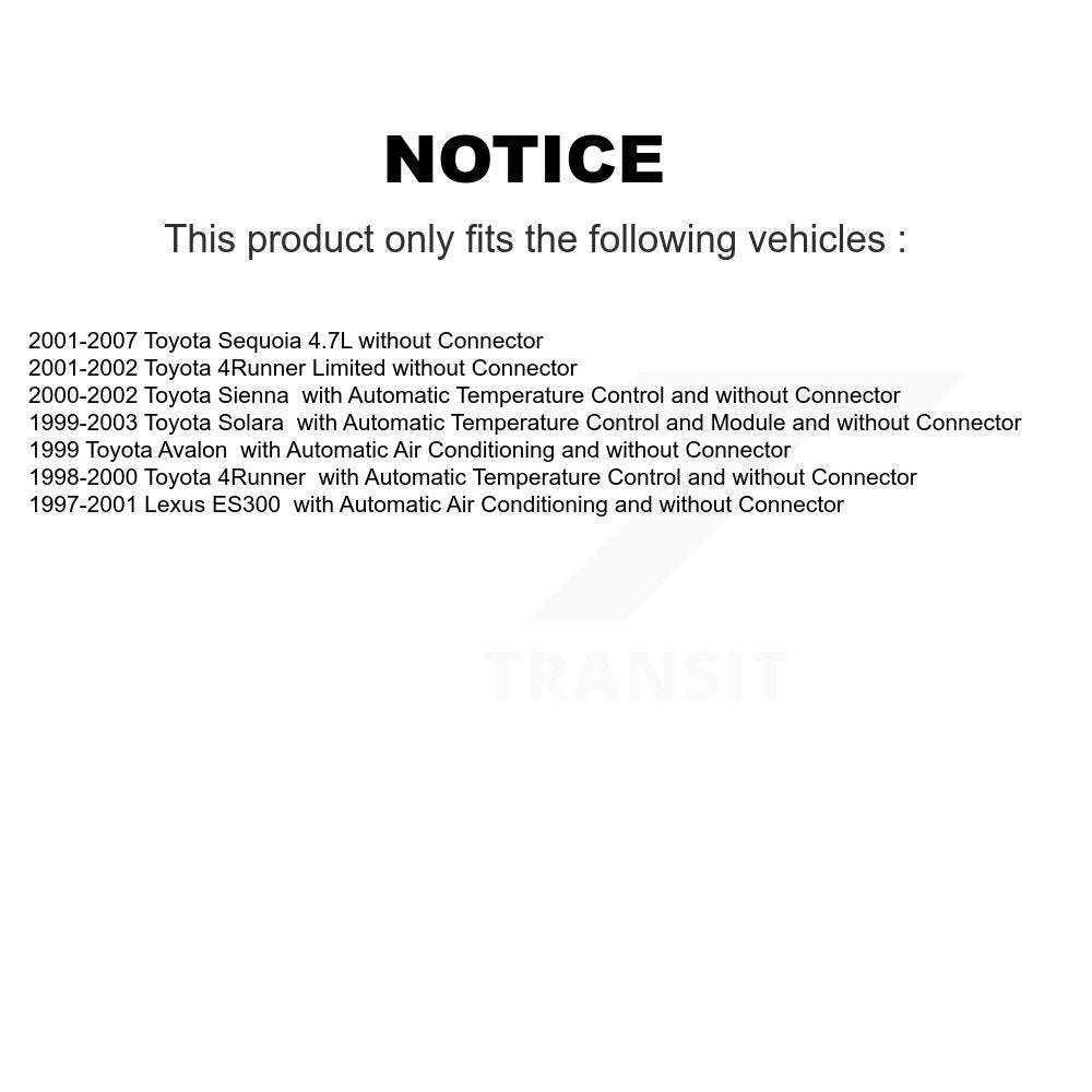 HVAC Blower Motor Resistor SEN-2BMR0519 For Toyota 4Runner Sienna Sequoia Solara Lexus ES300 Avalon