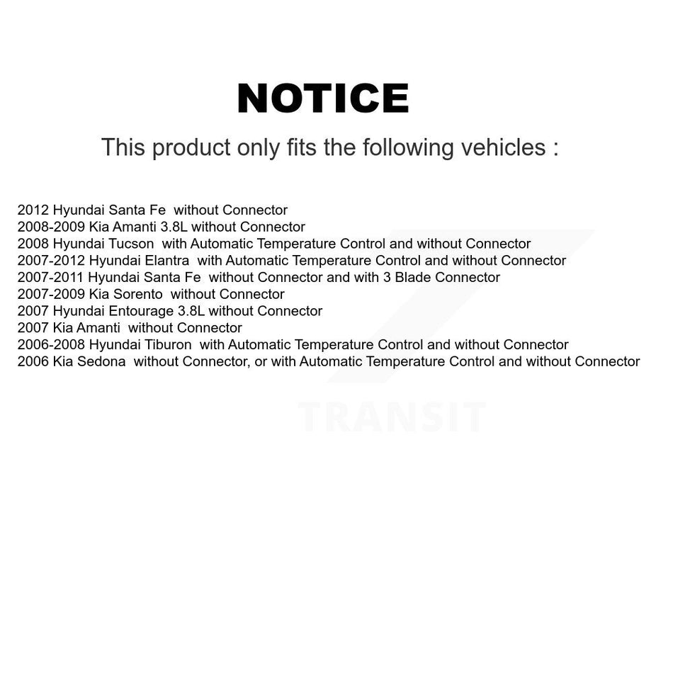 HVAC Blower Motor Resistor SEN-2BMR0578 For Hyundai Elantra Santa Fe Tucson Kia Tiburon Sorento