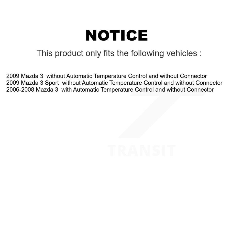 HVAC Blower Motor Resistor SEN-2BMR0597 For Mazda 3 Sport