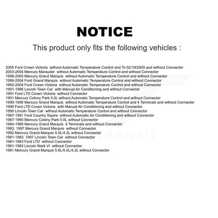 HVAC Blower Motor Resistor SEN-2BMR0614 For Mercury Grand Marquis Ford Crown Victoria Lincoln Town