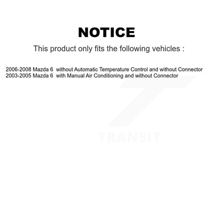 HVAC Blower Motor Resistor SEN-2BMR0648 For Mazda 6