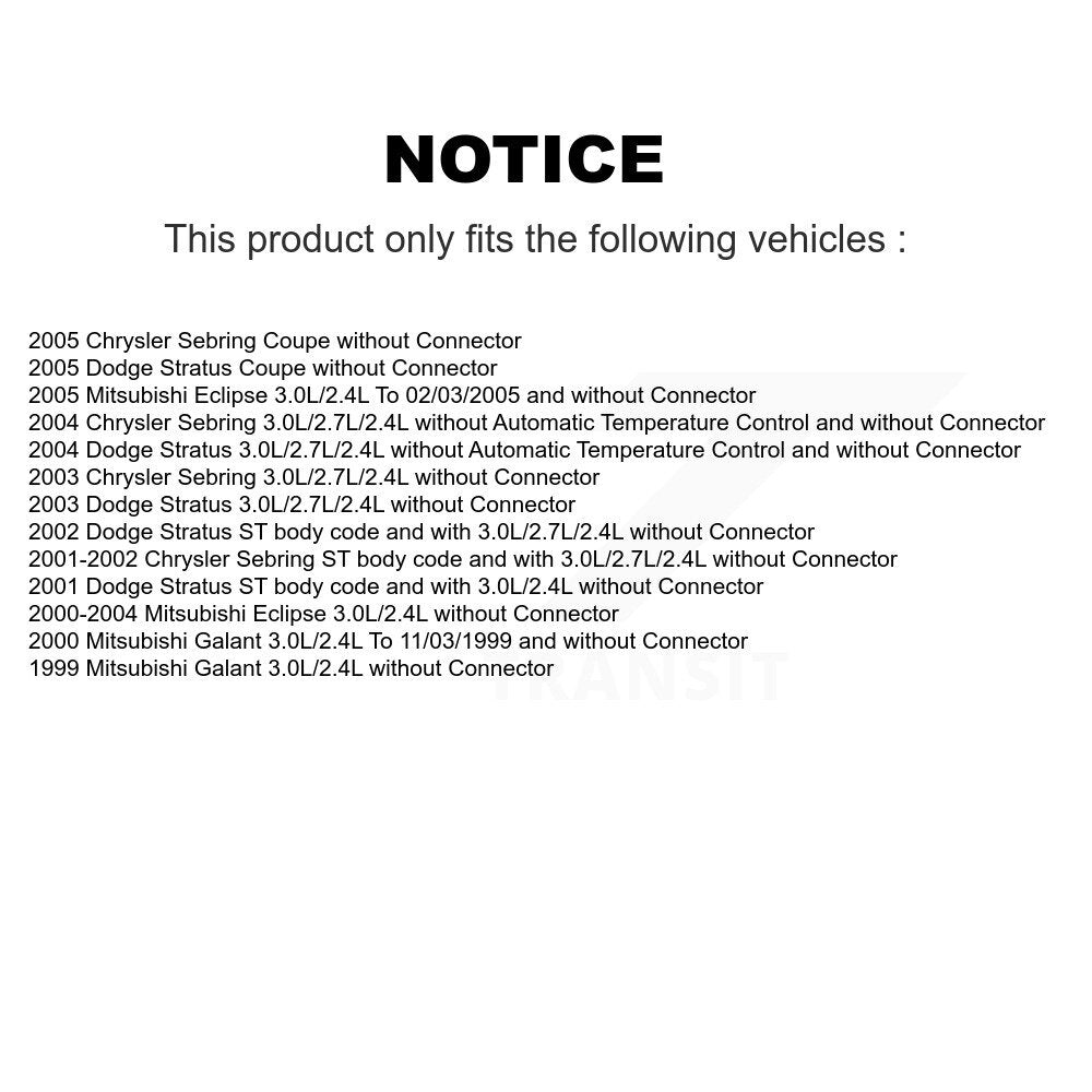 HVAC Blower Motor Resistor SEN-2BMR0688 For Chrysler Sebring Mitsubishi Eclipse Dodge Stratus Galant
