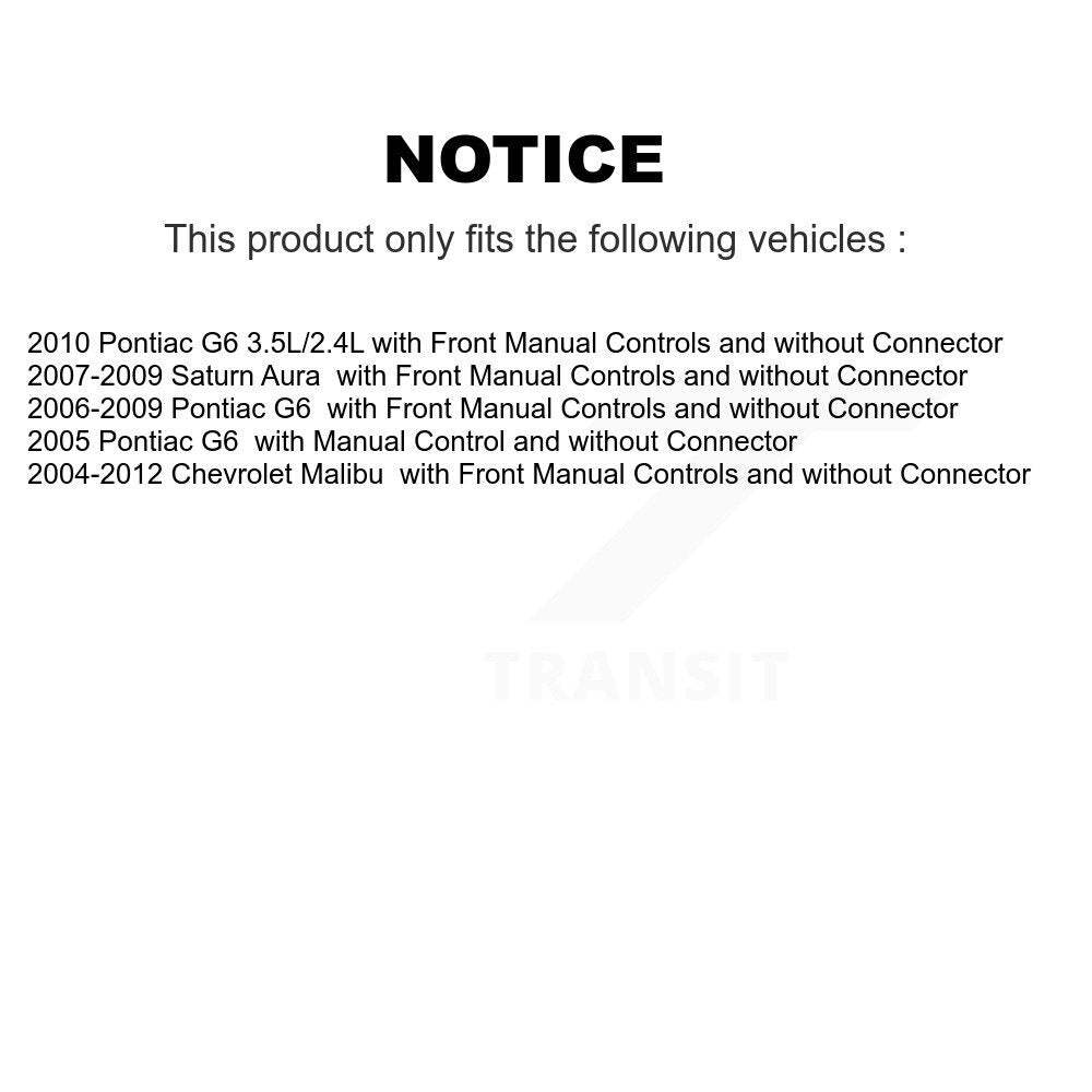 HVAC Blower Motor Resistor SEN-2BMR1005 For Chevrolet Malibu Pontiac G6 Saturn Aura