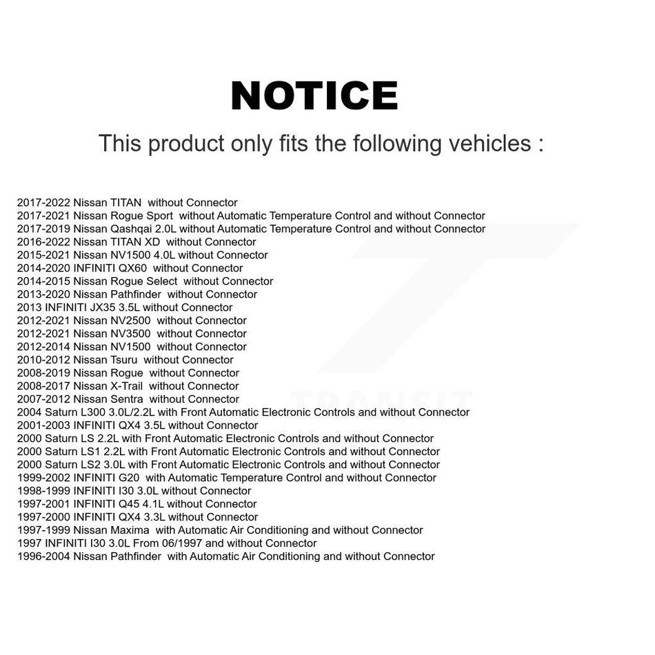 HVAC Blower Motor Resistor SEN-2BMR1009 For Nissan Rogue Pathfinder Sport Sentra Qashqai INFINITI XD