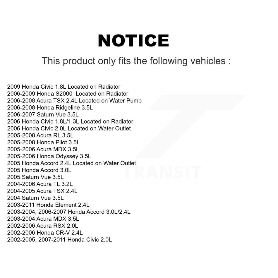 Engine Coolant Temperature Sensor SEN-2CTS0047 For Honda Civic Accord CR-V Acura Odyssey Pilot TSX