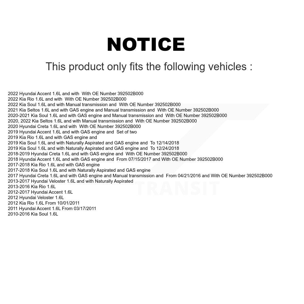 Ignition Knock (Detonation) Sensor SEN-2KNC0108 For Kia Hyundai Accent Soul Rio Seltos Veloster