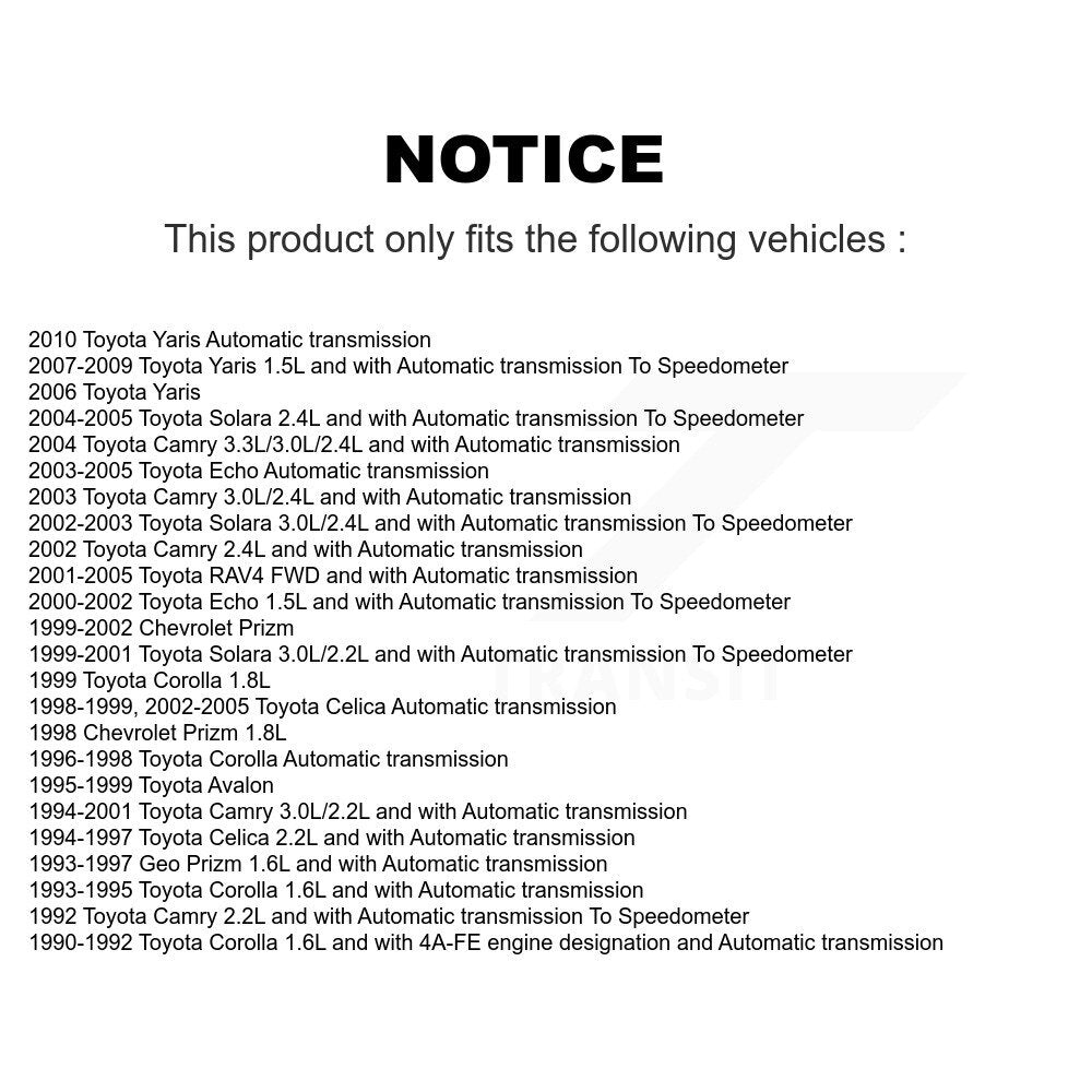 Vehicle Speed Sensor SEN-2VSS0003 For Toyota Yaris Camry Echo RAV4 Corolla Solara Celica Avalon Geo