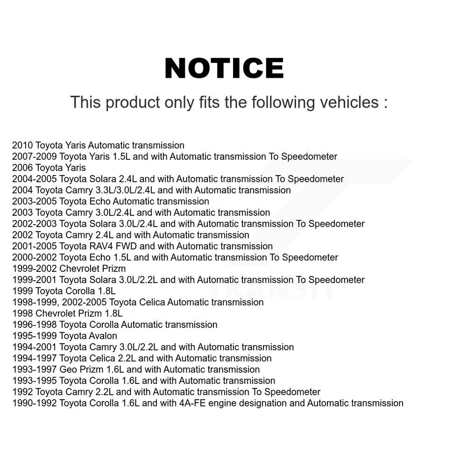 Vehicle Speed Sensor SEN-2VSS0003 For Toyota Yaris Camry Echo RAV4 Corolla Solara Celica Avalon Geo