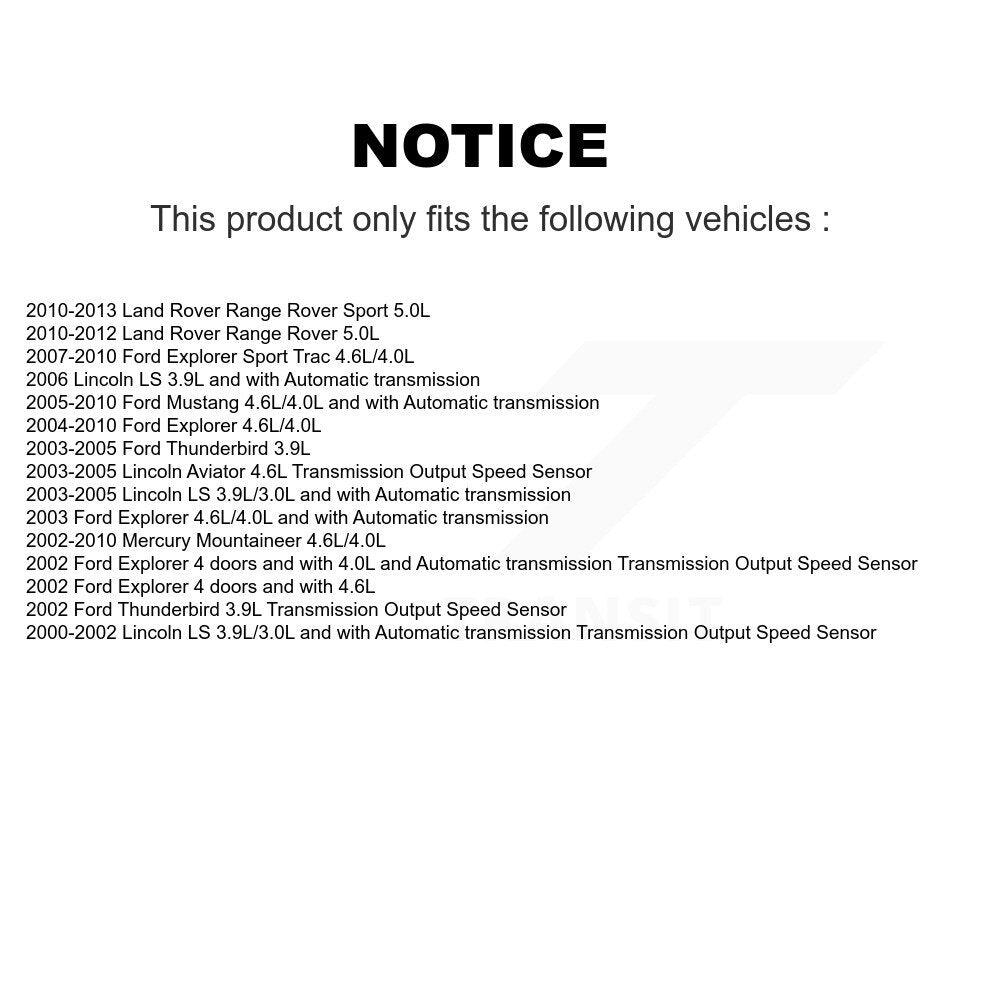 Vehicle Speed Sensor SEN-2VSS0049 For Ford Mustang Explorer Sport Trac Land Rover Range Thunderbird