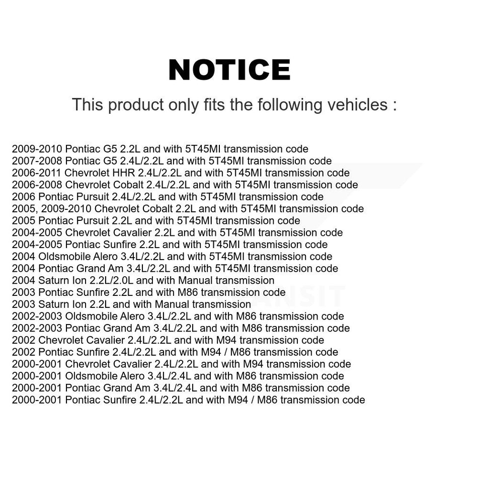 Vehicle Speed Sensor SEN-2VSS0072 For Chevrolet Cobalt Pontiac G5 Sunfire Cavalier HHR Grand Am Ion