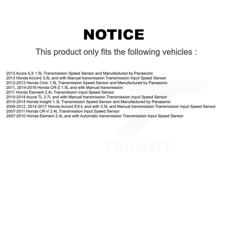 Vehicle Speed Sensor SEN-2VSS0098 For Honda Civic Accord CR-V Acura TL Element ILX Insight CR-Z