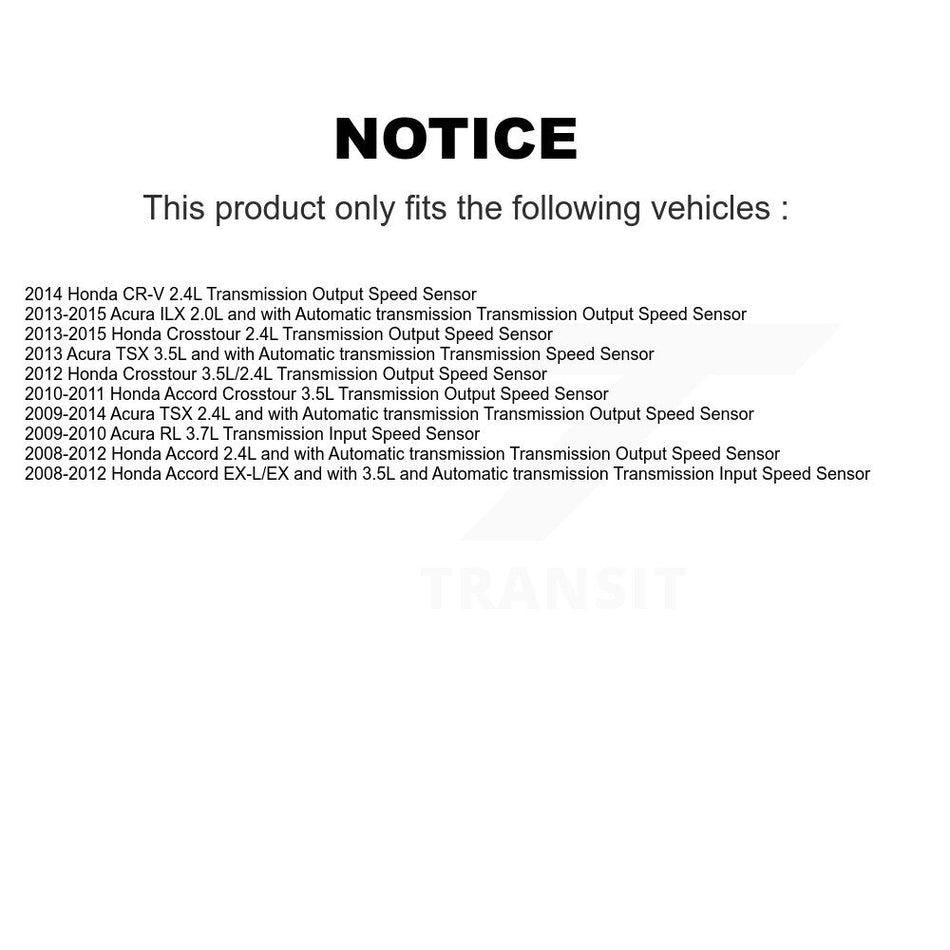 Vehicle Speed Sensor SEN-2VSS0099 For Honda Accord CR-V Acura TSX ILX Crosstour RL