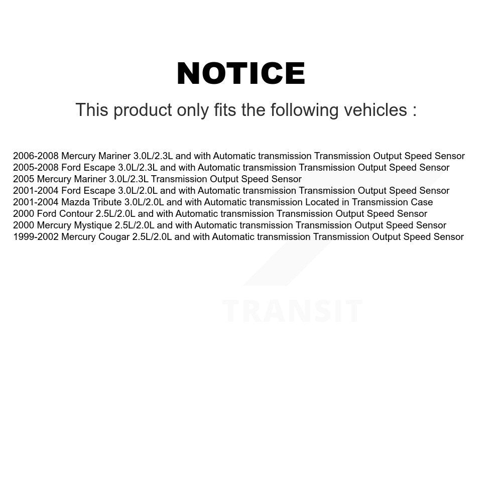 Speed Sensor SEN-2VSS0102 For Ford Escape Mazda Tribute Mercury Cougar Mariner Contour Mystique