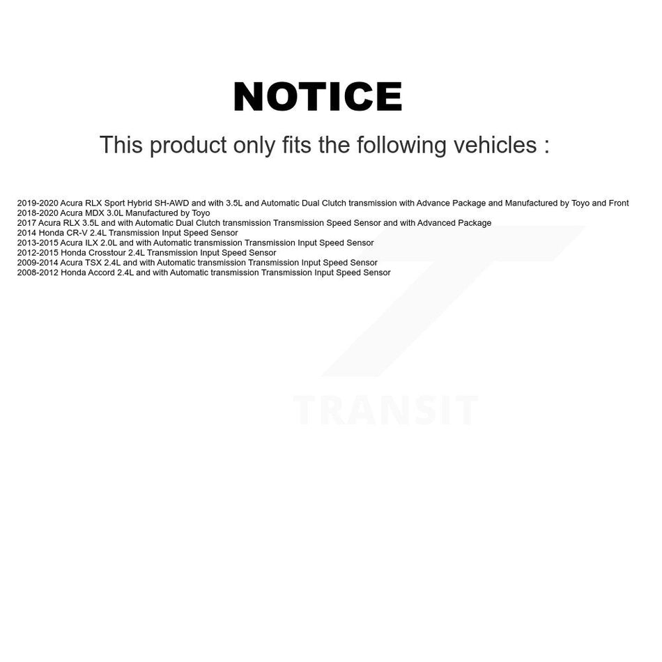 Vehicle Speed Sensor SEN-2VSS0104 For Honda Accord CR-V Acura TSX ILX MDX Crosstour RLX