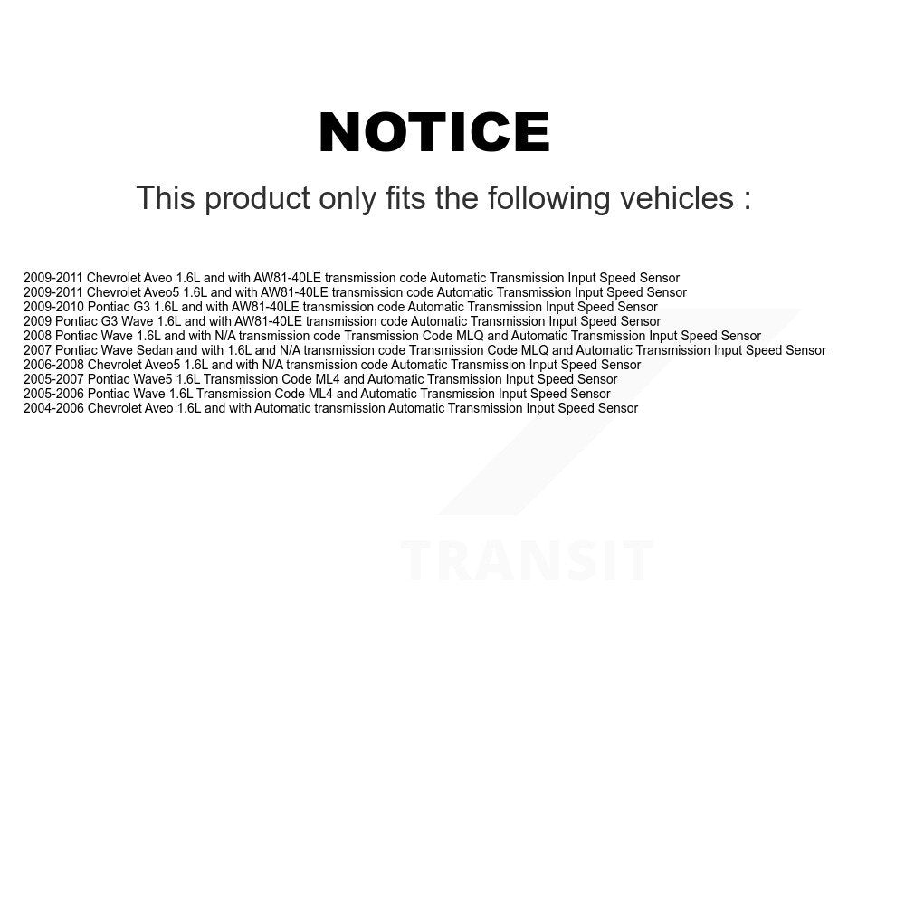 Vehicle Speed Sensor SEN-2VSS0236 For Chevrolet Aveo5 Aveo Pontiac G3 Wave Wave5