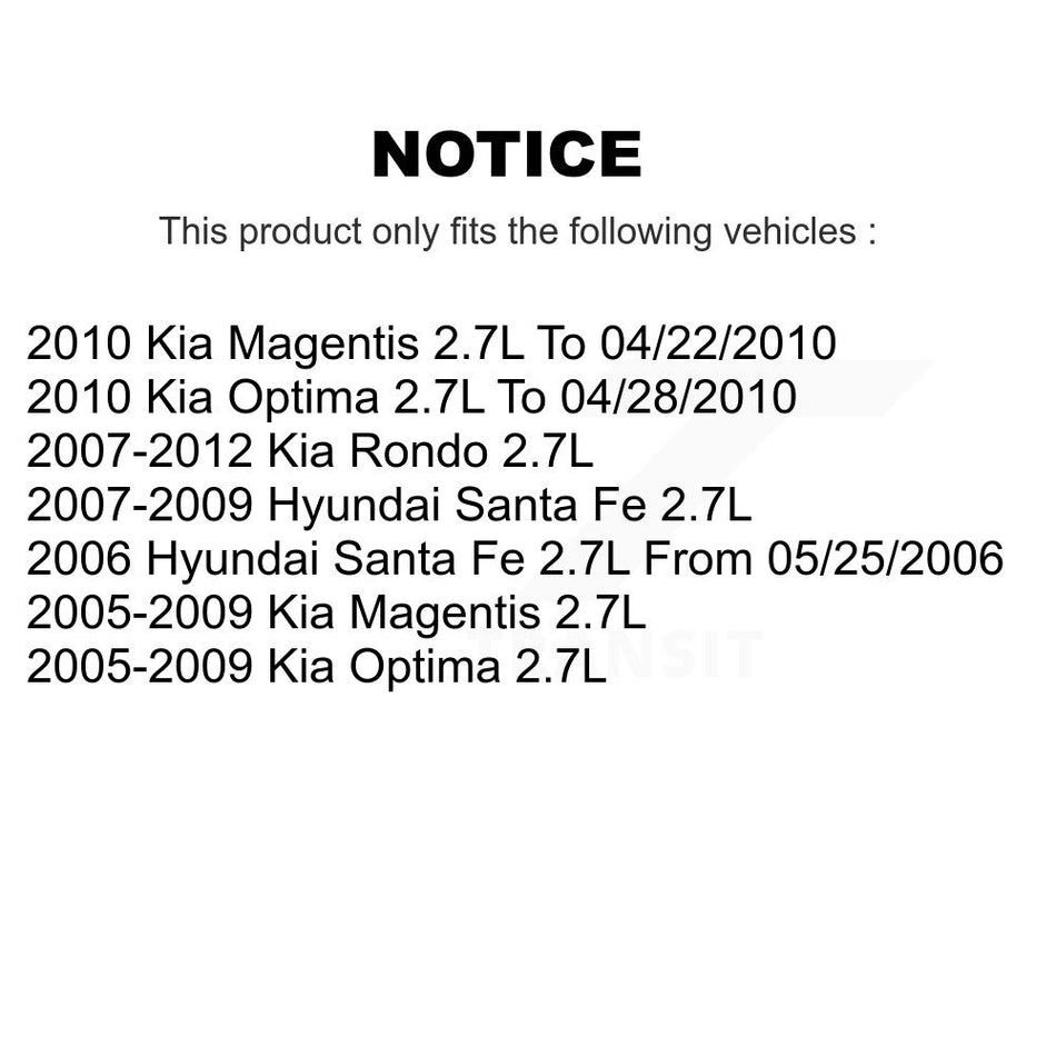 Right Engine Variable Valve Timing (VVT) Solenoid SEN-2VTS0116 For Hyundai Santa Fe Kia Rondo Optima