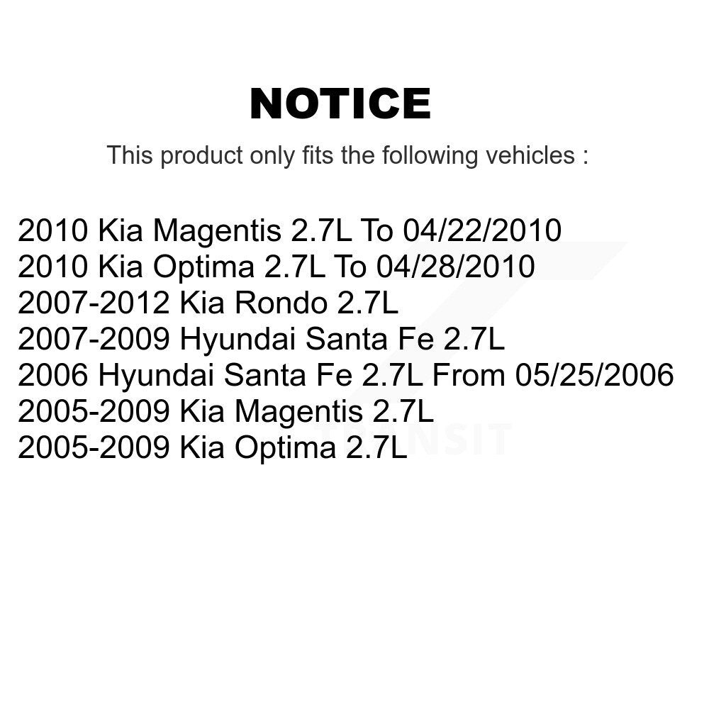 Left Engine Variable Valve Timing (VVT) Solenoid SEN-2VTS0118 For Hyundai Santa Fe Kia Rondo Optima