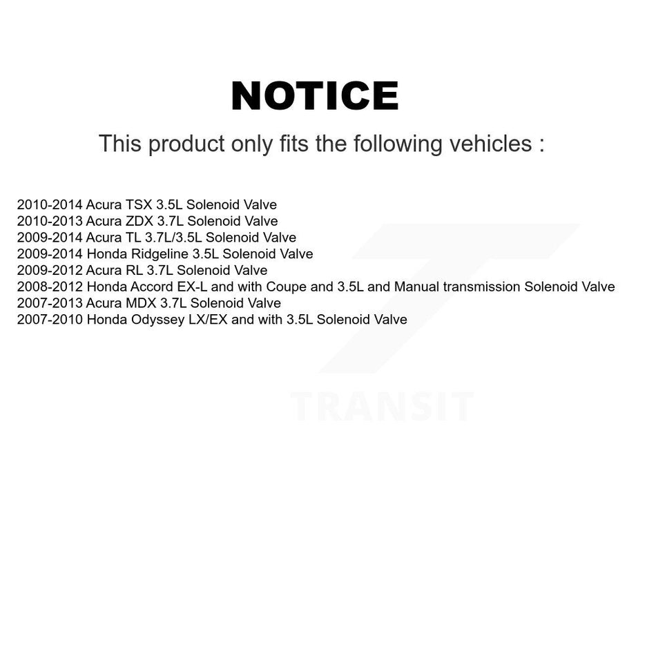 Engine Variable Valve Timing (VVT) Solenoid SEN-2VTS0132 For Honda Accord Acura MDX Odyssey TL TSX