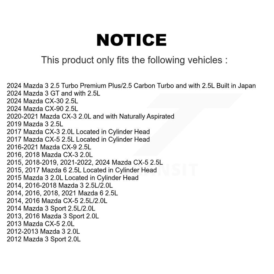 Engine Variable Valve Timing (VVT) Solenoid SEN-2VTS0160 For Mazda CX-5 3 CX-3 CX-9 6 CX-30 CX-90