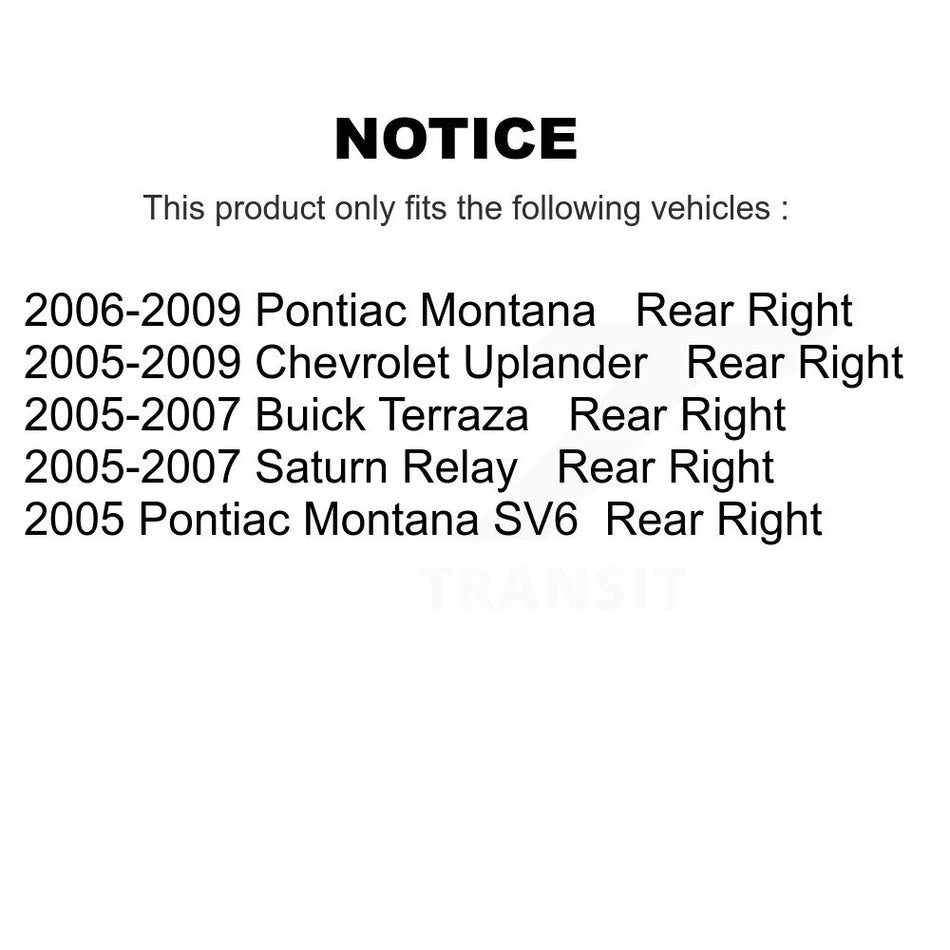 Rear Right (Passenger Side) Disc Brake Caliper SLC-18B4945 For Chevrolet Uplander Pontiac Montana Buick Terraza Saturn Relay