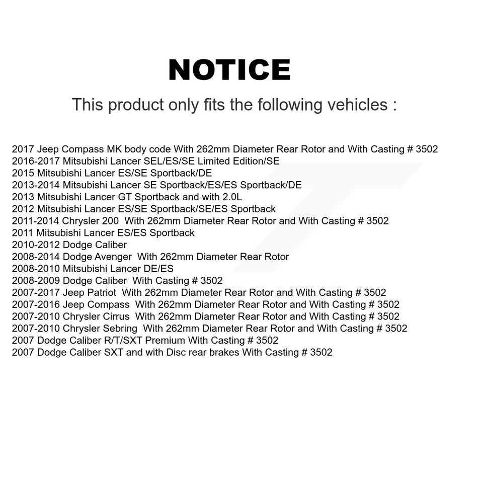Rear Left Brake Caliper SLC-18B5039 For Jeep Mitsubishi Lancer Patriot Dodge Chrysler Compass 200