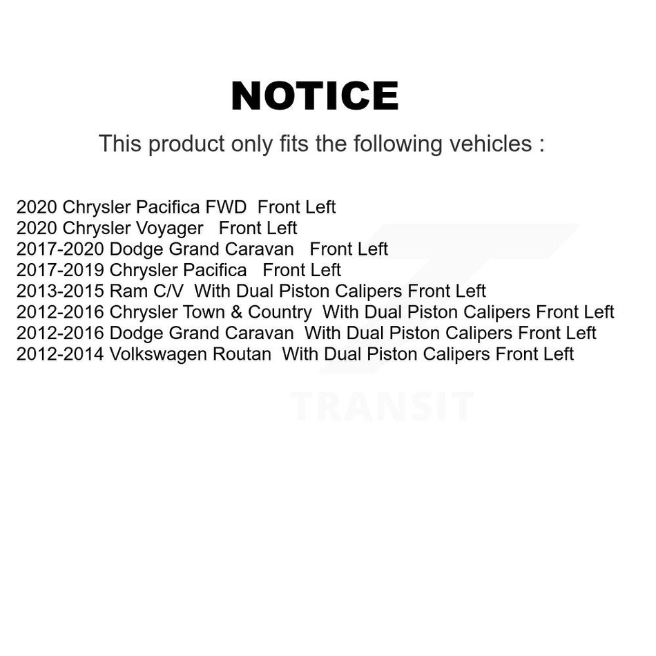 Front Left (Driver Side) Disc Brake Caliper SLC-18B5402 For Dodge Grand Caravan Chrysler Town & Country Pacifica Ram C/V Volkswagen Routan Voyager