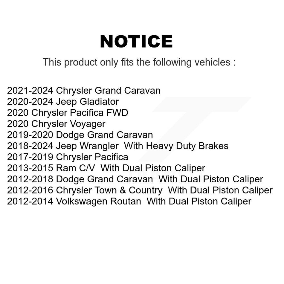 Front Brake Caliper SLC-18B5403 For Grand Caravan Dodge Jeep Wrangler Chrysler Town & Country Ram