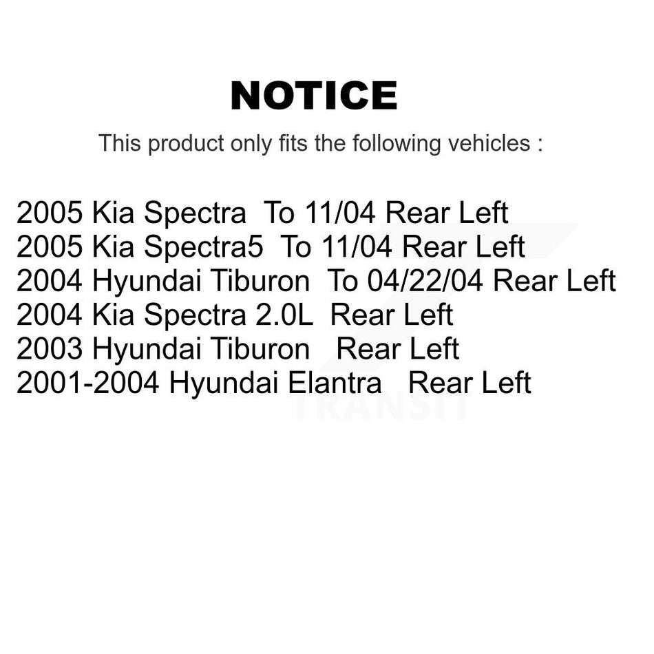 Rear Left (Driver Side) Disc Brake Caliper SLC-19B2854 For Hyundai Elantra Kia Spectra Tiburon Spectra5