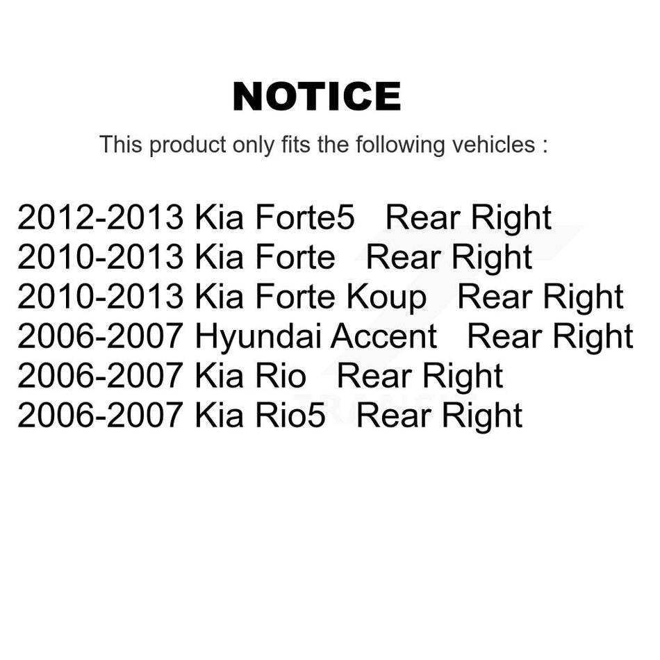 Rear Right (Passenger Side) Disc Brake Caliper SLC-19B3476 For Kia Forte Hyundai Accent Koup Rio Rio5 Forte5