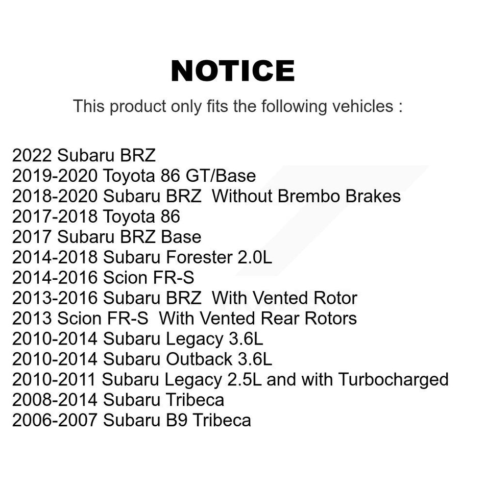 Rear Ceramic Disc Brake Pads TEC-1124 For Subaru Forester Outback Legacy Scion FR-S BRZ Tribeca B9 Toyota 86