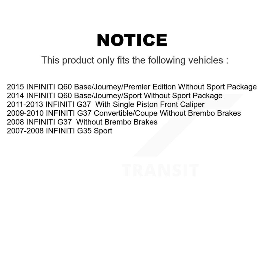 Front Ceramic Disc Brake Pads TEC-1287 For INFINITI G37 G35 Q60