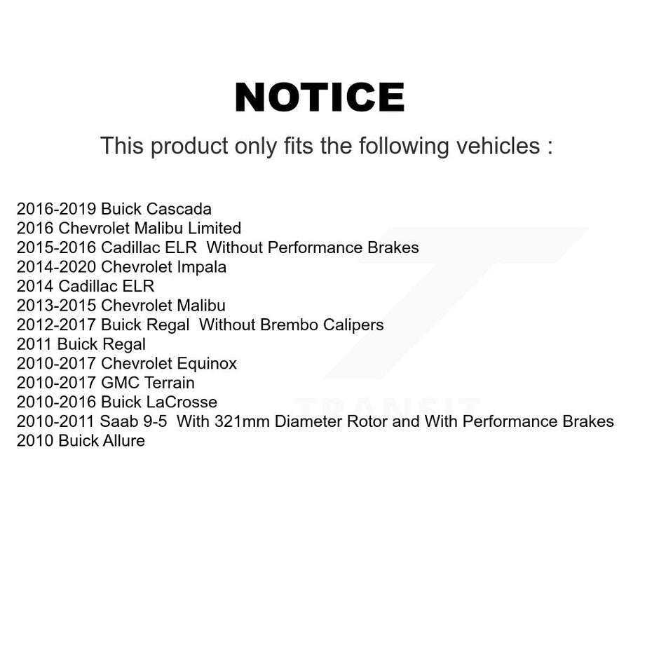 Front Ceramic Disc Brake Pads TEC-1421 For Chevrolet Equinox GMC Terrain Malibu Buick Impala LaCrosse Regal Limited Cascada Saab 9-5 Cadillac ELR Allure