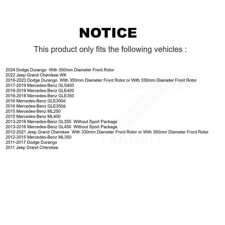 Front Ceramic Disc Brake Pads TEC-1455 For Jeep Grand Cherokee Dodge Durango Mercedes-Benz ML350 WK