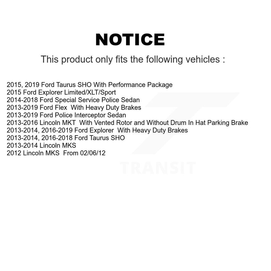 Rear Ceramic Disc Brake Pads TEC-1612 For Ford Explorer Flex Taurus Police Interceptor Sedan Lincoln