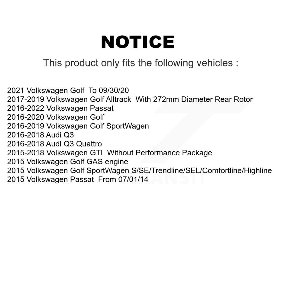 Rear Ceramic Disc Brake Pads TEC-1779 For Volkswagen Golf SportWagen Passat Audi GTI Q3 Alltrack