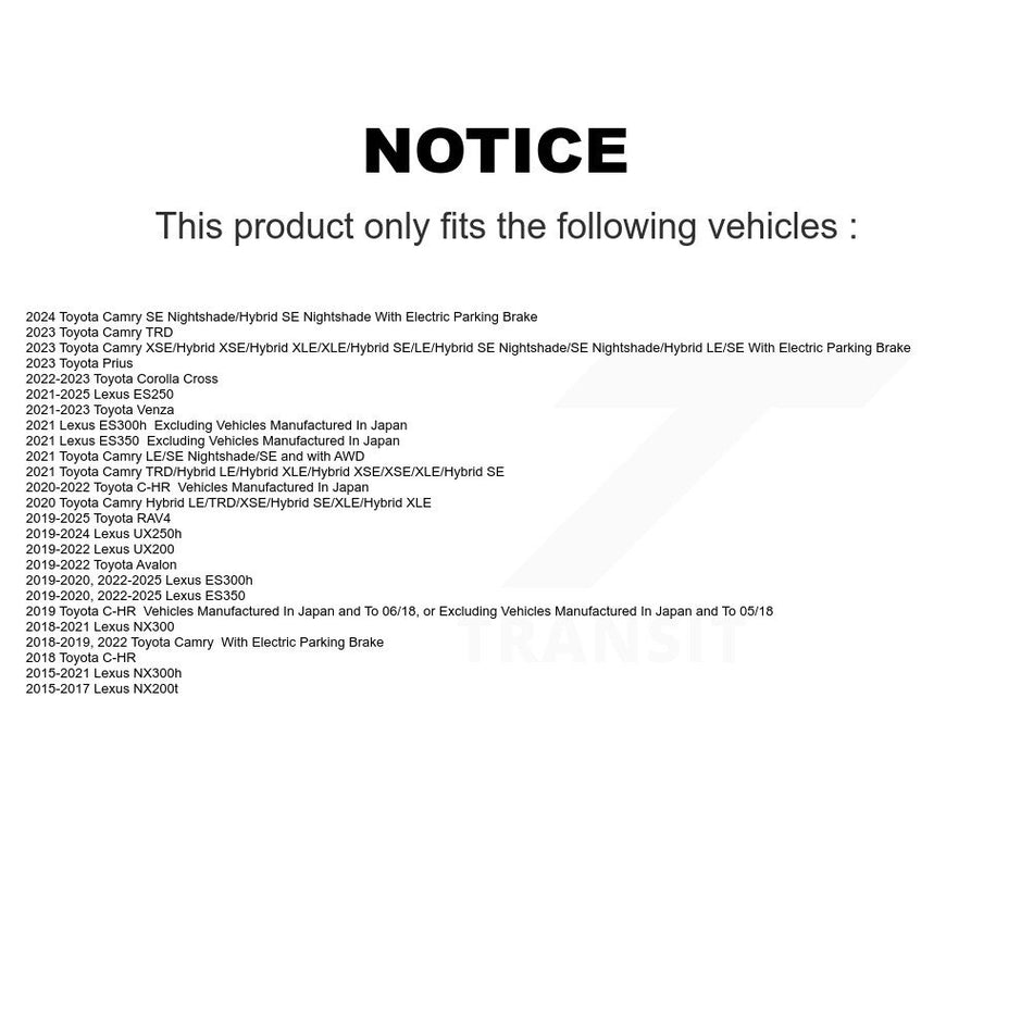 Rear Ceramic Disc Brake Pads TEC-1805 For Toyota RAV4 Camry Lexus C-HR NX300 Corolla Cross NX200t