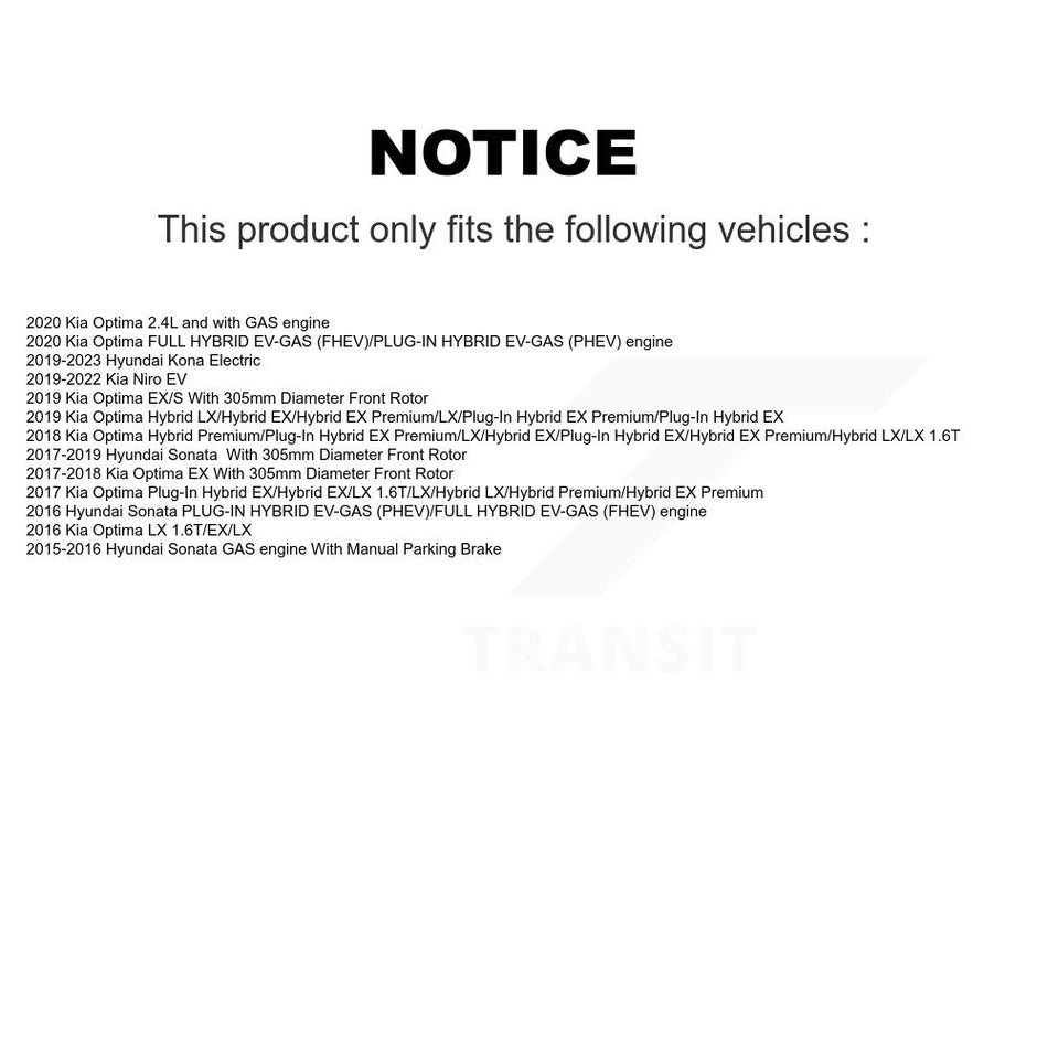 Front Ceramic Disc Brake Pads TEC-1826 For Hyundai Sonata Kona Electric Kia Optima Niro EV