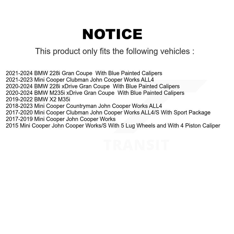 Front Ceramic Disc Brake Pads TEC-1875 For Mini Cooper Countryman BMW Clubman X2 228i xDrive Gran