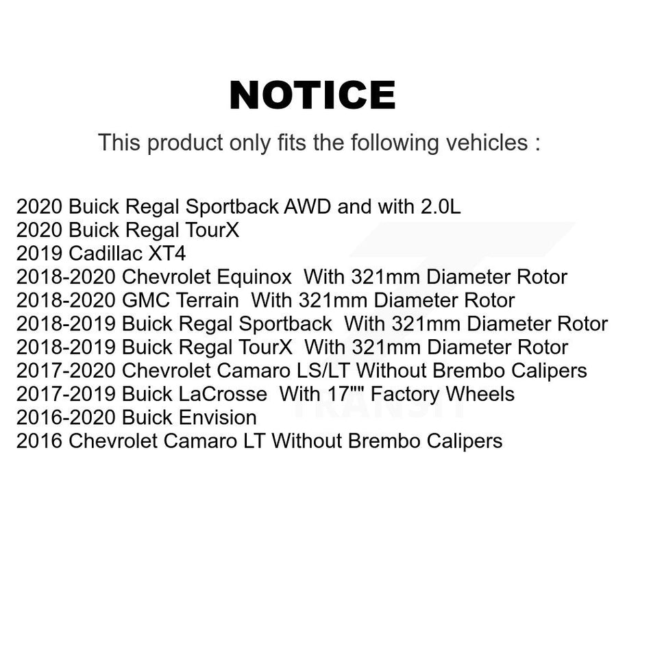 Front Ceramic Disc Brake Pads TEC-1886 For Chevrolet Equinox GMC Terrain Camaro Buick Envision LaCrosse Cadillac XT4 Regal Sportback TourX