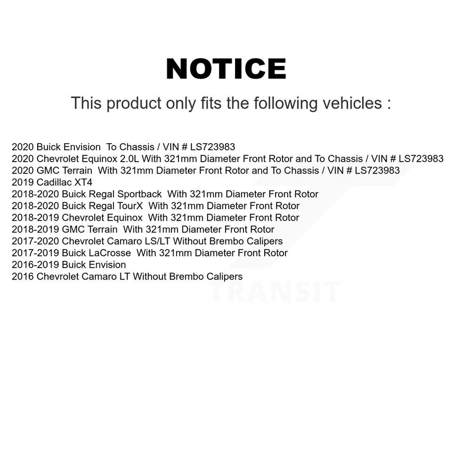 Front Ceramic Disc Brake Pads TEC-1886 For Chevrolet Equinox GMC Terrain Buick Envision Camaro XT4