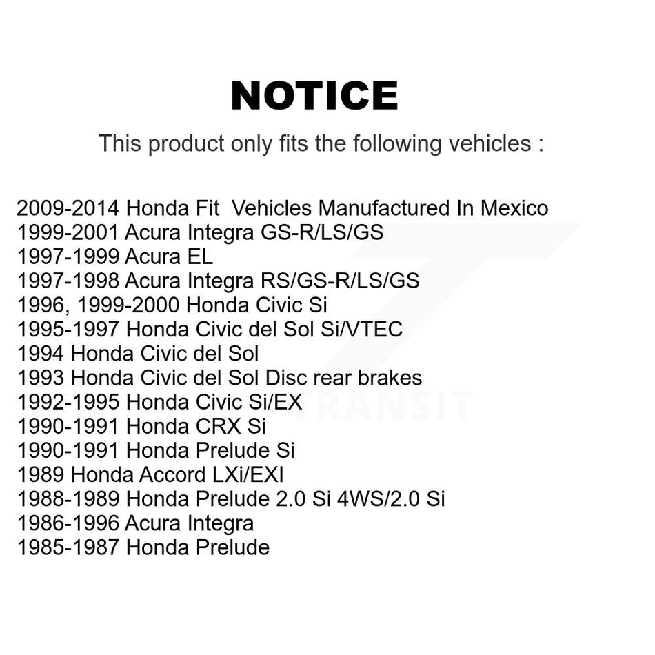 Rear Ceramic Disc Brake Pads TEC-374 For Honda Fit Civic Acura Integra del Sol EL Prelude CRX Accord