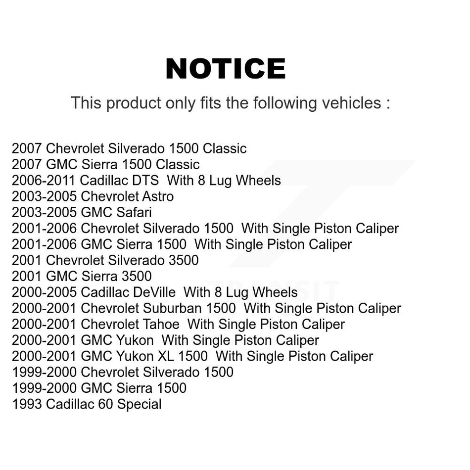 Rear Ceramic Disc Brake Pads TEC-792 For Chevrolet Silverado 1500 GMC Sierra Cadillac DeVille Tahoe DTS Classic Suburban Astro Yukon XL 3500 Safari 60 Special