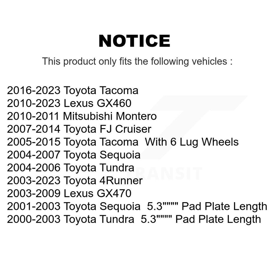 Front Ceramic Disc Brake Pads TEC-976 For Toyota Tacoma 4Runner Tundra FJ Cruiser Lexus GX460 GX470