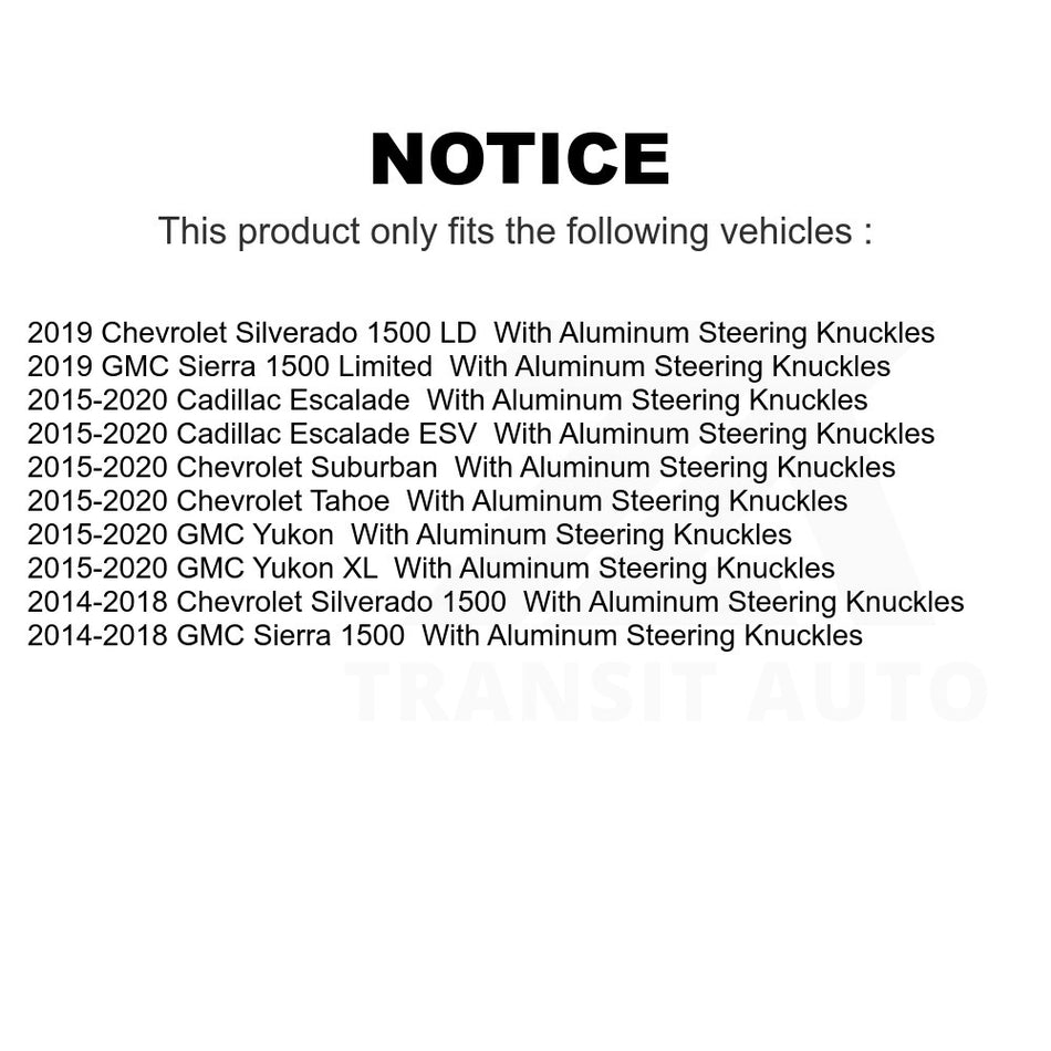 Front Right Upper Suspension Control Arm Ball Joint Assembly TOR-CK623126 For Chevrolet Silverado 1500 GMC Sierra Tahoe Suburban Yukon Cadillac XL Escalade ESV LD Limited