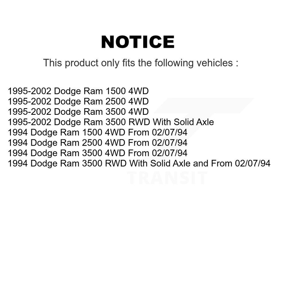 Front Suspension Track Bar TOR-DS1413 For Dodge Ram 2500 1500 3500