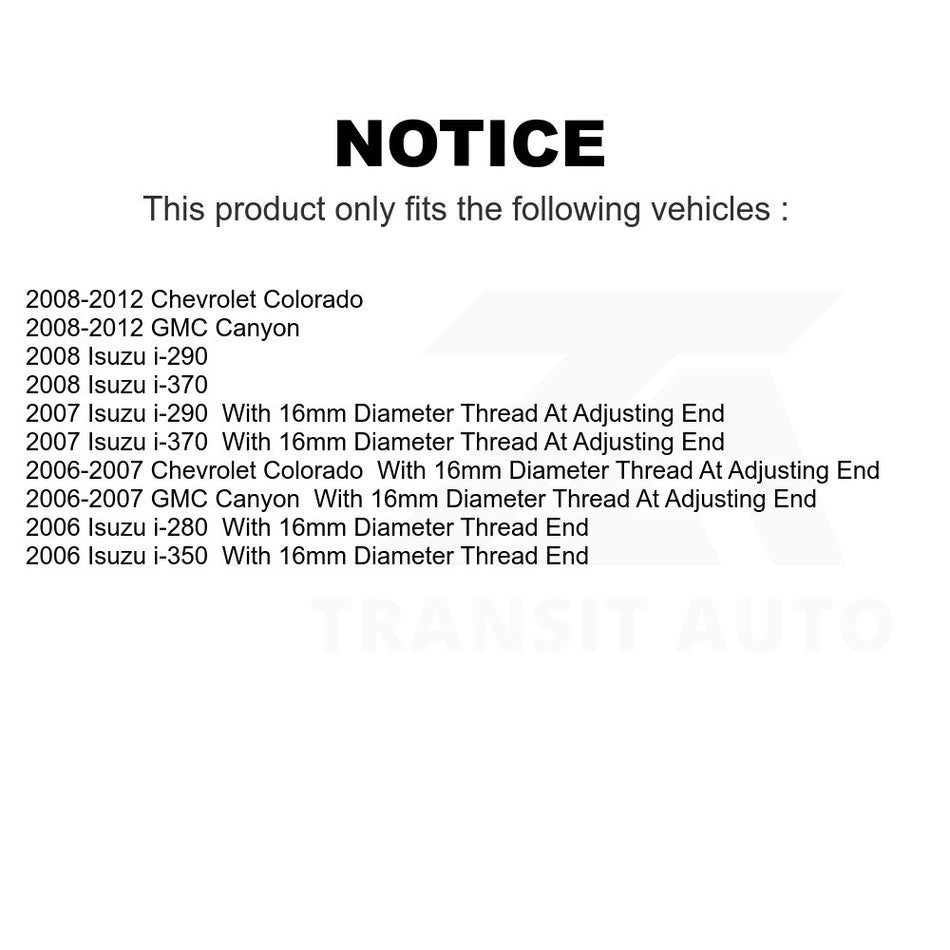 Front Outer Steering Tie Rod End TOR-ES800464 For Chevrolet Colorado GMC Canyon Isuzu i-290 i-280 i-370 i-350