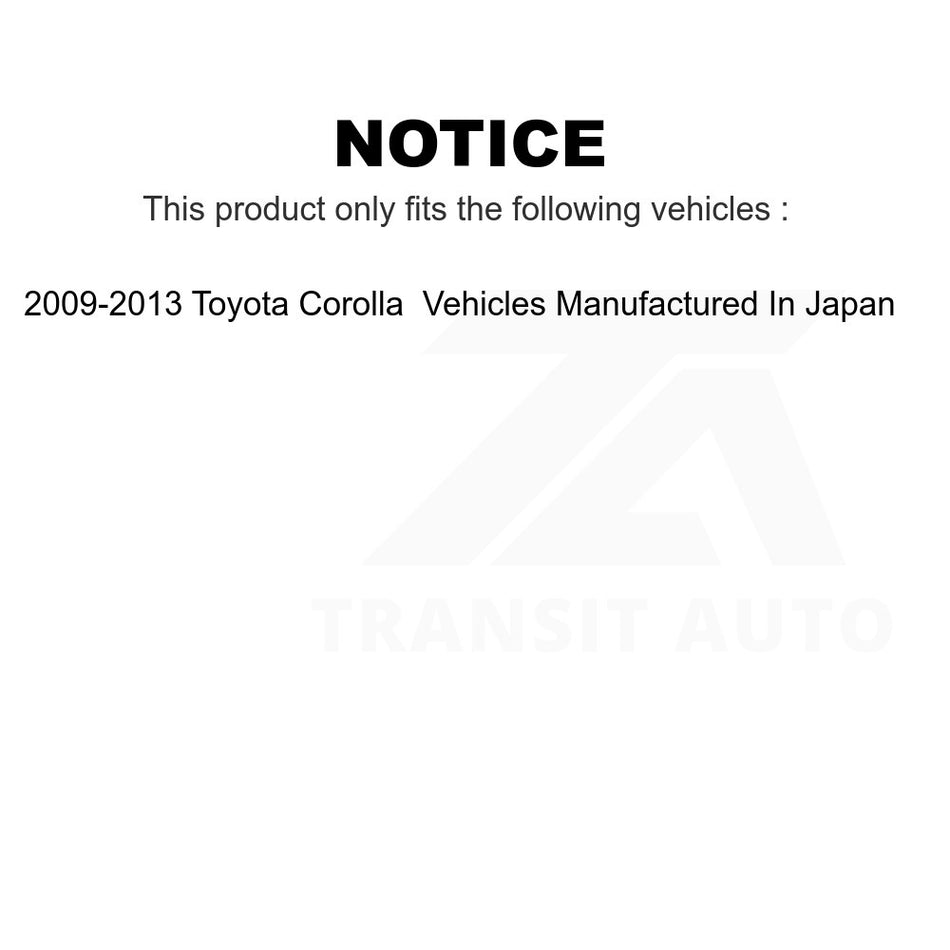 Front Outer Steering Tie Rod End TOR-ES800530 For 2009-2013 Toyota Corolla Vehicles Manufactured In Japan