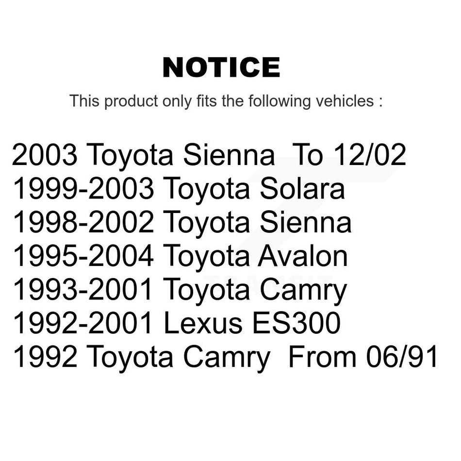 Front Inner Steering Tie Rod End TOR-EV301 For Toyota Camry Sienna Solara Avalon Lexus ES300