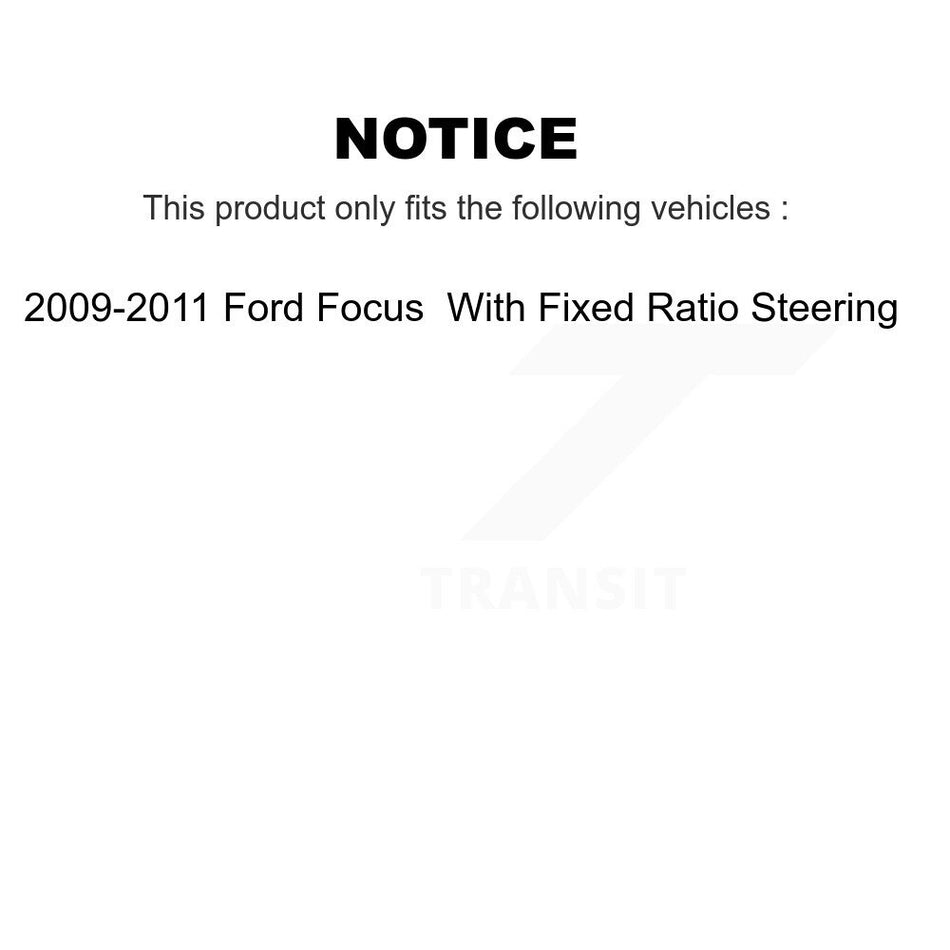 Front Inner Steering Tie Rod End TOR-EV800571 For 2009-2011 Ford Focus With Fixed Ratio